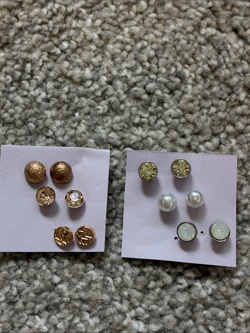 Mixed Stud Earring Set - Rose Gold, Pearl & Opal Tones